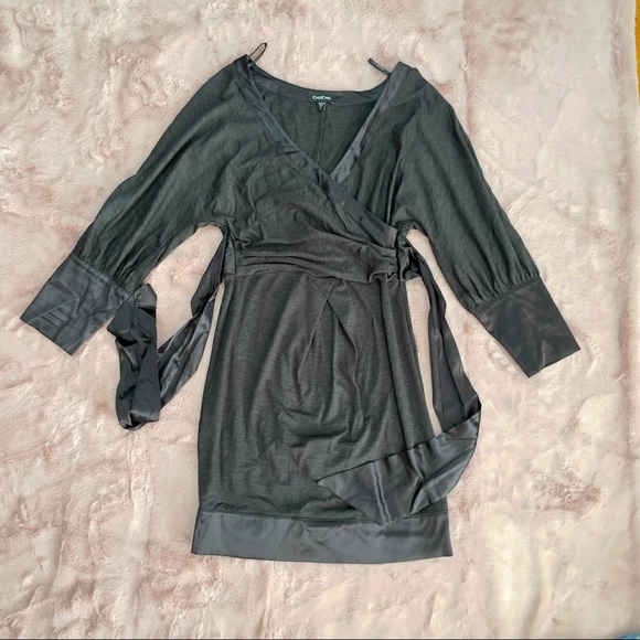 Gray Wrap Dress